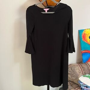 Lilly Pulitzer Black Ophelia Bell Sleeve Dress Small